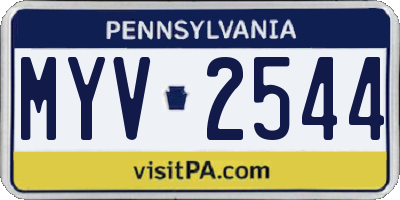 PA license plate MYV2544