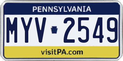 PA license plate MYV2549