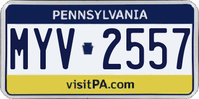 PA license plate MYV2557