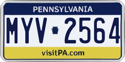 PA license plate MYV2564