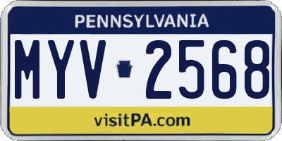 PA license plate MYV2568