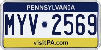 PA license plate MYV2569