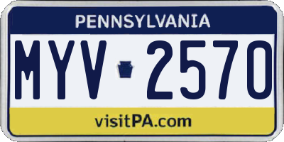 PA license plate MYV2570