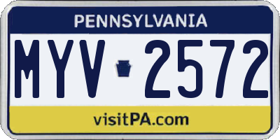 PA license plate MYV2572