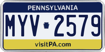 PA license plate MYV2579