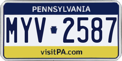 PA license plate MYV2587