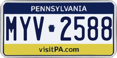 PA license plate MYV2588