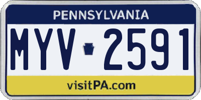 PA license plate MYV2591
