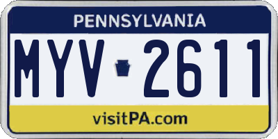 PA license plate MYV2611