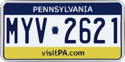 PA license plate MYV2621
