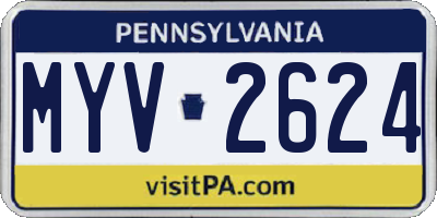 PA license plate MYV2624
