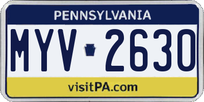 PA license plate MYV2630