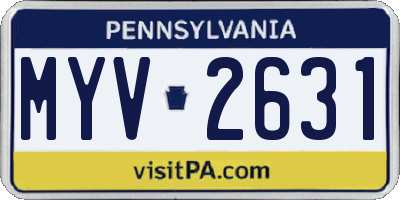 PA license plate MYV2631