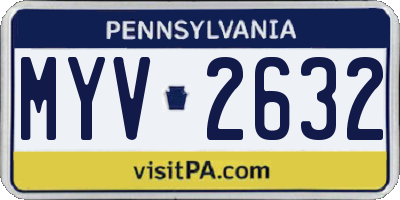 PA license plate MYV2632