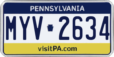 PA license plate MYV2634