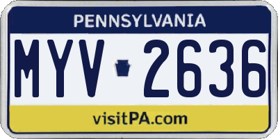 PA license plate MYV2636