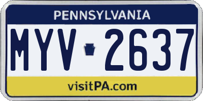 PA license plate MYV2637