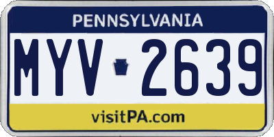 PA license plate MYV2639