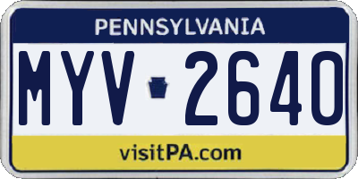 PA license plate MYV2640