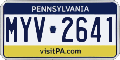 PA license plate MYV2641