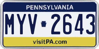 PA license plate MYV2643