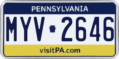 PA license plate MYV2646