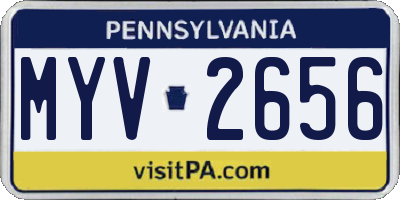 PA license plate MYV2656