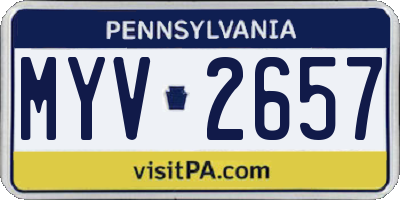 PA license plate MYV2657