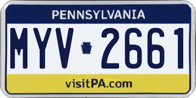 PA license plate MYV2661