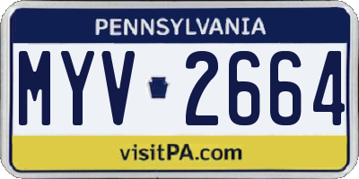 PA license plate MYV2664