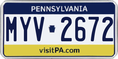 PA license plate MYV2672