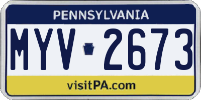 PA license plate MYV2673
