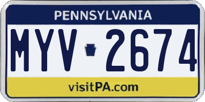 PA license plate MYV2674