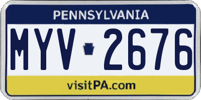 PA license plate MYV2676