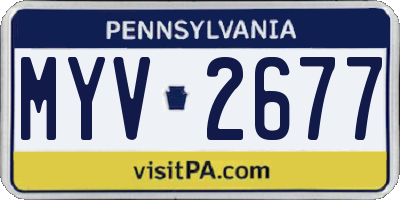 PA license plate MYV2677
