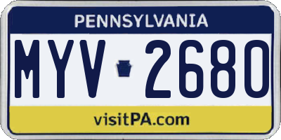 PA license plate MYV2680