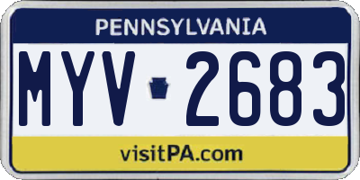 PA license plate MYV2683