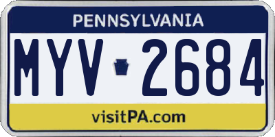 PA license plate MYV2684