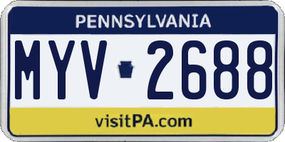PA license plate MYV2688