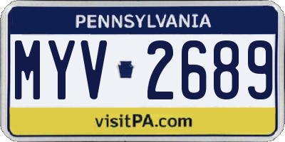 PA license plate MYV2689
