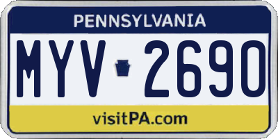 PA license plate MYV2690