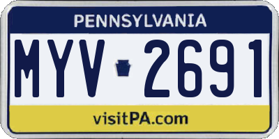 PA license plate MYV2691
