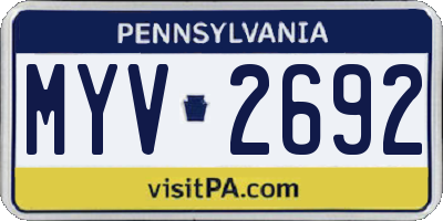 PA license plate MYV2692