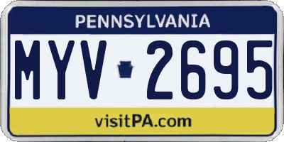 PA license plate MYV2695