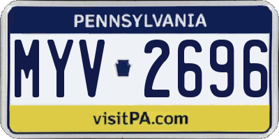 PA license plate MYV2696