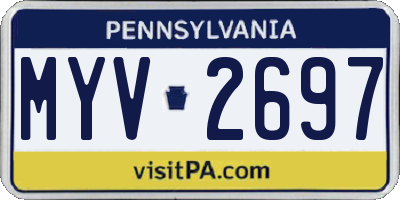 PA license plate MYV2697