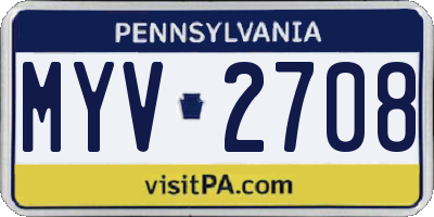 PA license plate MYV2708