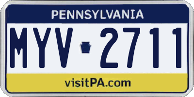 PA license plate MYV2711