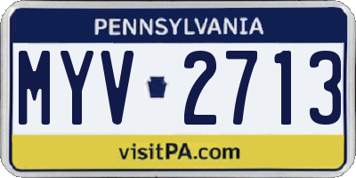 PA license plate MYV2713