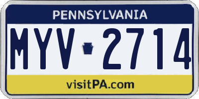 PA license plate MYV2714